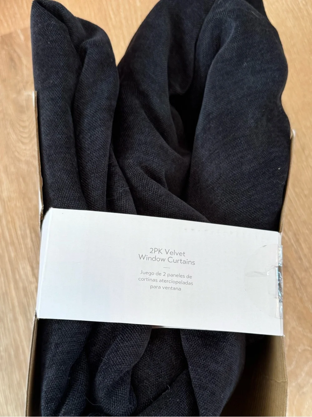 Black velvet curtain panels